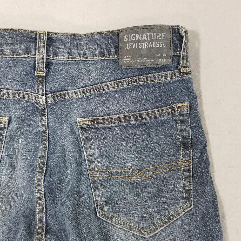 Levi's S37 Signature jeans men's 32x31 slim straight blue stretch denim pants